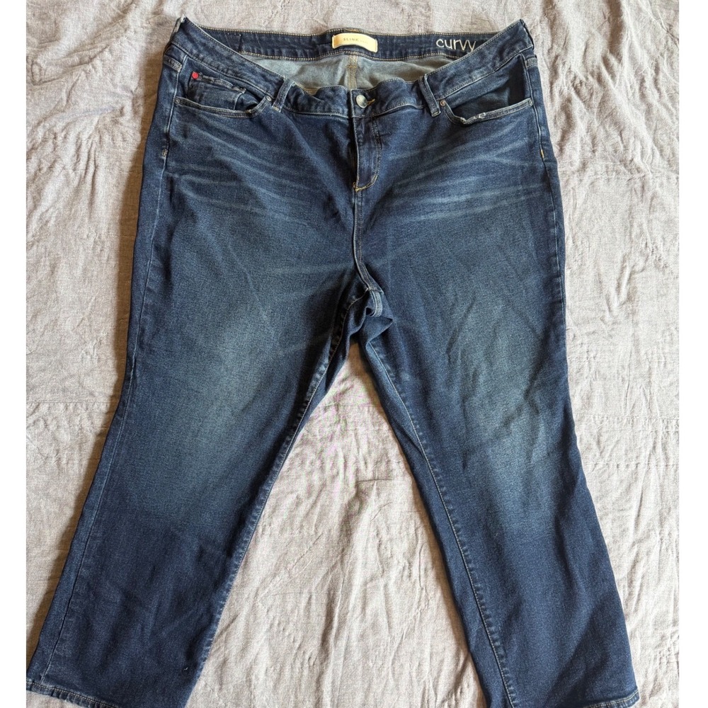 Slink Jeans Curvy Dark Wash Bootcut Denim Plus Size 24 EUC